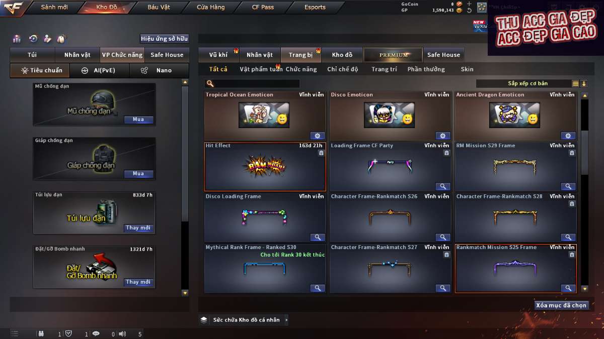 shop acc cf uy tin gia re